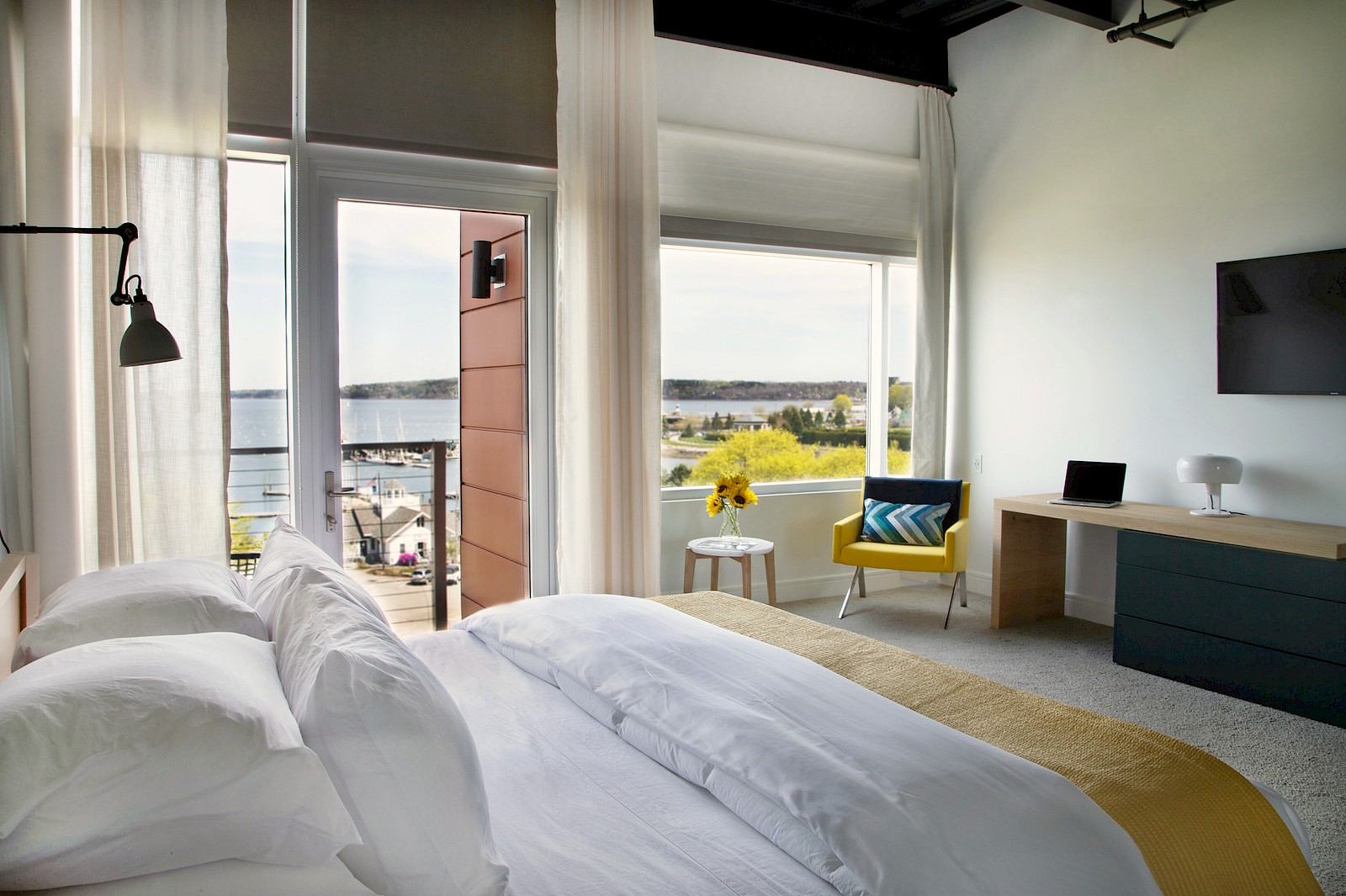 balcony room with harbor view