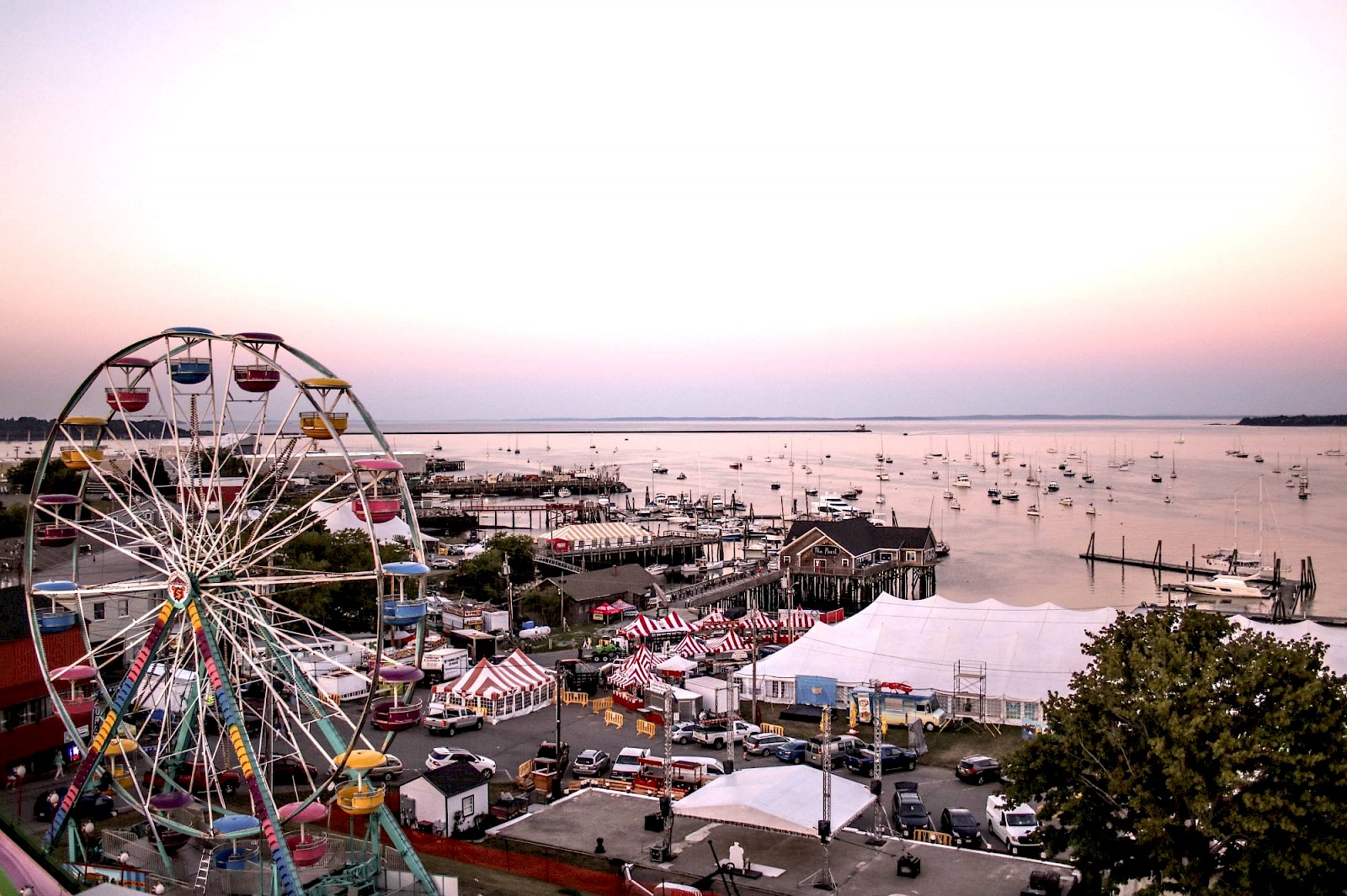 harbor park with ferris wheel